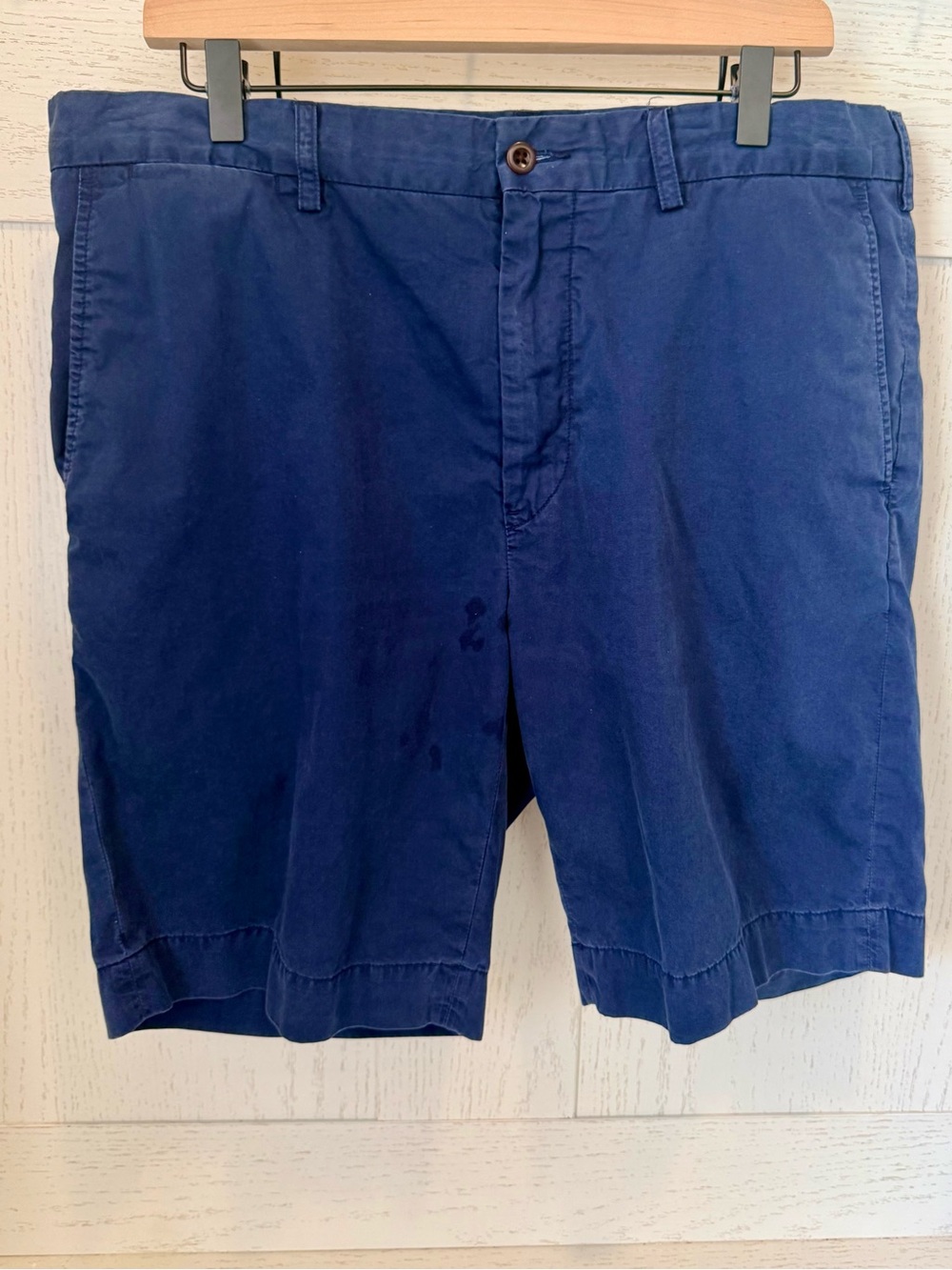 Ralph Lauren Navy Flat-Front Chino Shorts classic fit size 36